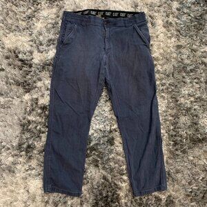 CAT Caterpillar Work Pants Utility Flex Waistband 38X32 Navy Blue Cotton Stretch